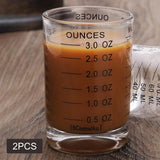 Maxbell Glass Measuring Cup Drinkware Shot Glass Transparent for Wine Coffee black