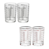 Maxbell Glass Measuring Cup Drinkware Shot Glass Transparent for Wine Coffee black