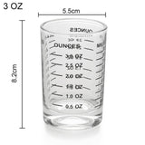 Maxbell Glass Measuring Cup Drinkware Shot Glass Transparent for Wine Coffee black