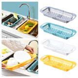 Maxbell Retractable Drain Basket Rack Colander Durable for Washing Cups Vegetable White