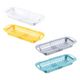 Maxbell Retractable Drain Basket Rack Colander Durable for Washing Cups Vegetable White