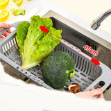 Maxbell Retractable Drain Basket Rack Colander Durable for Washing Cups Vegetable Gray