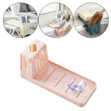 Maxbell Multipurpose Sponge Sink Holder Caddy for Counter Kitchen Sink Bathroom Light Pink