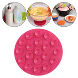 Maxbell Anti Scald Suction Cup Coaster Pad Heat Insulation for Bowl Kitchen Bottle Rose Red