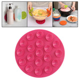 Maxbell Anti Scald Suction Cup Coaster Pad Heat Insulation for Bowl Kitchen Bottle Rose Red