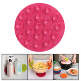 Maxbell Anti Scald Suction Cup Coaster Pad Heat Insulation for Bowl Kitchen Bottle Rose Red