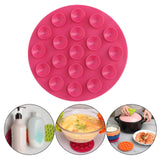 Maxbell Anti Scald Suction Cup Coaster Pad Heat Insulation for Bowl Kitchen Bottle Rose Red