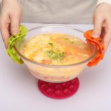 Maxbell Anti Scald Suction Cup Coaster Pad Heat Insulation for Bowl Kitchen Bottle Rose Red