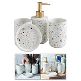 Maxbell Ceramic Bathroom Accessories Set Tumbler Modern Countertop Decor Neat High