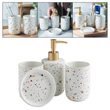 Maxbell Ceramic Bathroom Accessories Set Tumbler Modern Countertop Decor Neat High