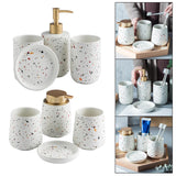 Maxbell Ceramic Bathroom Accessories Set Tumbler Modern Countertop Decor Neat High