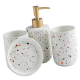 Maxbell Ceramic Bathroom Accessories Set Tumbler Modern Countertop Decor Neat High