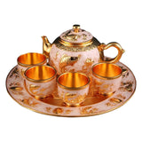 Maxbell 6Pcs Vintage Style Tea Cups and tray for Tea Party Dining Table Bedroom