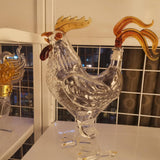 Maxbell Unique Zodiac Rooster Wine Bottle Hand Blown for Rum Xmas Present