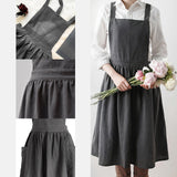 Maxbell Cotton Catering Apron Hairdresser apron Sleeveless for Kitchen chef Gray