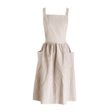 Maxbell Cotton Catering Apron Hairdresser apron Sleeveless for Kitchen chef Oatmeal