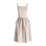 Maxbell Cotton Catering Apron Hairdresser apron Sleeveless for Kitchen chef Oatmeal