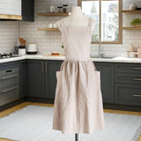 Maxbell Cotton Catering Apron Hairdresser apron Sleeveless for Kitchen chef Oatmeal