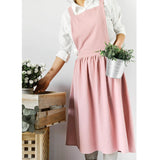 Maxbell Cotton Catering Apron Hairdresser apron Sleeveless for Kitchen chef Pink