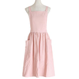 Maxbell Cotton Catering Apron Hairdresser apron Sleeveless for Kitchen chef Pink