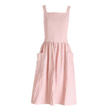 Maxbell Cotton Catering Apron Hairdresser apron Sleeveless for Kitchen chef Pink