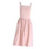 Maxbell Cotton Catering Apron Hairdresser apron Sleeveless for Kitchen chef Pink