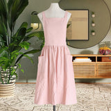 Maxbell Cotton Catering Apron Hairdresser apron Sleeveless for Kitchen chef Pink