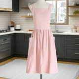 Maxbell Cotton Catering Apron Hairdresser apron Sleeveless for Kitchen chef Pink