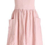 Maxbell Cotton Catering Apron Hairdresser apron Sleeveless for Kitchen chef Pink