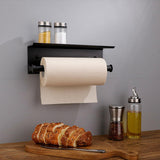 Maxbell Toilet Paper Holder Self Adhesive Rustproof for Kitchen Bathroom Washroom Black