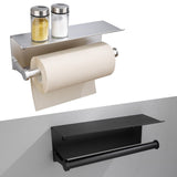 Maxbell Toilet Paper Holder Self Adhesive Rustproof for Kitchen Bathroom Washroom Black