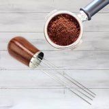 Maxbell Offee Stirrer Tamper Needle Distributor 304 Stainless Steel Needle for Home red brown