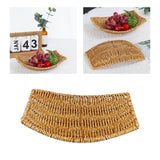 Maxbell Hand Woven Rattan Serving Platter for Vegetables Fruits Food 23cm x 17cm