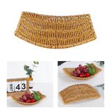 Maxbell Hand Woven Rattan Serving Platter for Vegetables Fruits Food 23cm x 17cm