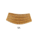 Maxbell Hand Woven Rattan Serving Platter for Vegetables Fruits Food 23cm x 17cm