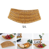 Maxbell Hand Woven Rattan Serving Platter for Vegetables Fruits Food 23cm x 17cm