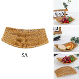 Maxbell Hand Woven Rattan Serving Platter for Vegetables Fruits Food 23cm x 17cm