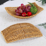 Maxbell Hand Woven Rattan Serving Platter for Vegetables Fruits Food 23cm x 17cm