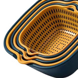 Maxbell Drain Colander Kitchen Gadgets Vegetable Washing Basket for Fruits Tomatoes blue