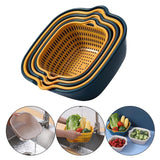 Maxbell Drain Colander Kitchen Gadgets Vegetable Washing Basket for Fruits Tomatoes blue