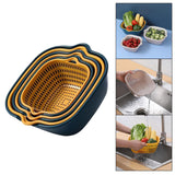 Maxbell Drain Colander Kitchen Gadgets Vegetable Washing Basket for Fruits Tomatoes blue
