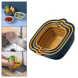 Maxbell Drain Colander Kitchen Gadgets Vegetable Washing Basket for Fruits Tomatoes blue