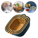 Maxbell Drain Colander Kitchen Gadgets Vegetable Washing Basket for Fruits Tomatoes blue