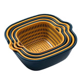 Maxbell Drain Colander Kitchen Gadgets Vegetable Washing Basket for Fruits Tomatoes blue