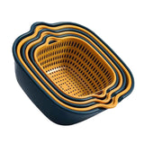 Maxbell Drain Colander Kitchen Gadgets Vegetable Washing Basket for Fruits Tomatoes blue