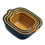 Maxbell Drain Colander Kitchen Gadgets Vegetable Washing Basket for Fruits Tomatoes blue