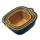 Maxbell Drain Colander Kitchen Gadgets Vegetable Washing Basket for Fruits Tomatoes blue