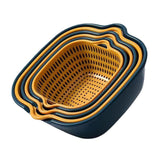 Maxbell Drain Colander Kitchen Gadgets Vegetable Washing Basket for Fruits Tomatoes blue