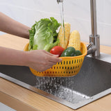 Maxbell Drain Colander Kitchen Gadgets Vegetable Washing Basket for Fruits Tomatoes blue