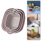 Maxbell Drain Colander Kitchen Gadgets Vegetable Washing Basket for Fruits Tomatoes purple